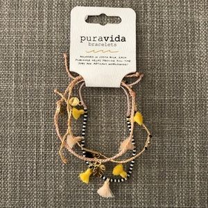 NWT Set of 3 Pura Vida Bracelets Beaded w Charm